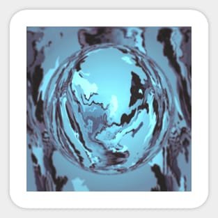 Blue Marble Aqua Abstract Sticker